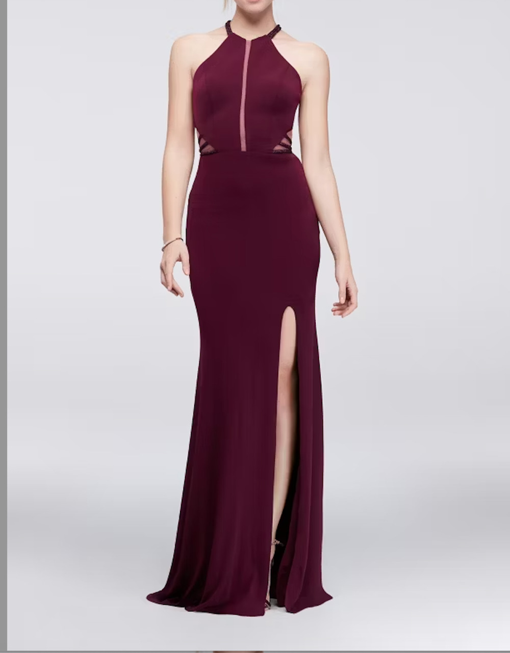 Glamour by Terani Couture Wine Burgundy Beaded ball gown size 2